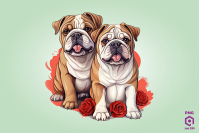 Valentine Couple Of Bulldog Dog 5