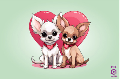 Valentine Couple Of Chihuahua Dog 1