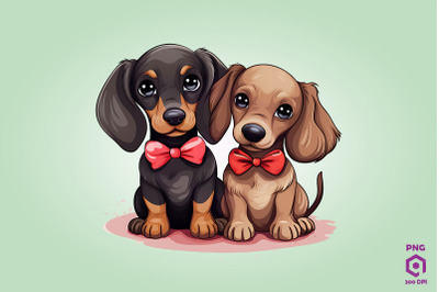 Valentine Couple Of Dachshund Dog