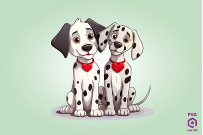 Valentine Couple Of Dalmatian Dog 2