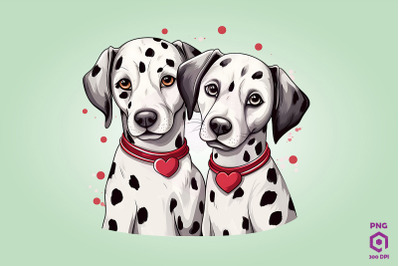 Valentine Couple Of Dalmatian Dog