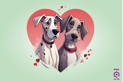 Valentine Couple Of Great Dane Dog