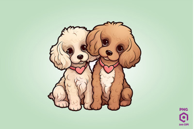 Valentine Couple Of Poodle Dog 1