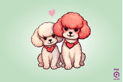 Valentine Couple Of Poodle Dog