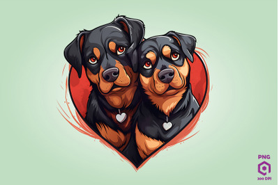 Valentine Couple Of Rottweiler Dog 1