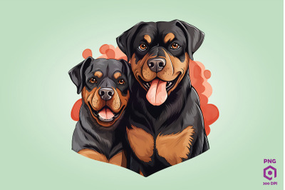 Valentine Couple Of Rottweiler Dog