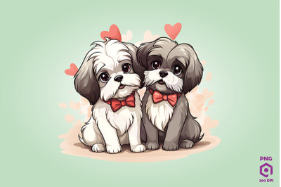 Valentine Couple Of Shih Tzu Dog