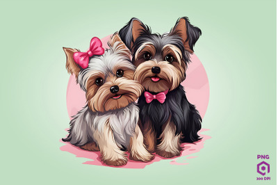 Valentine Couple Of Yorkshire Terrier