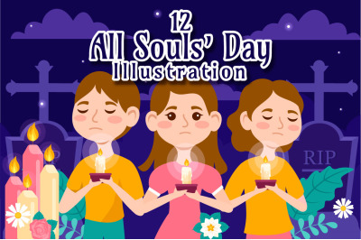 12 All Souls Day Vector Illustration