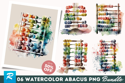 Watercolor Abacus Clipart Bundle