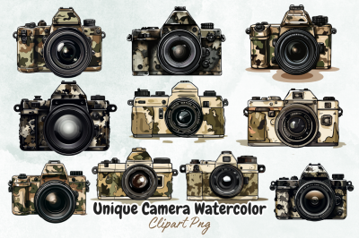 Unique Camera Watercolor Clipart