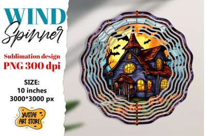 Halloween Stained glass wind spinner sublimation design