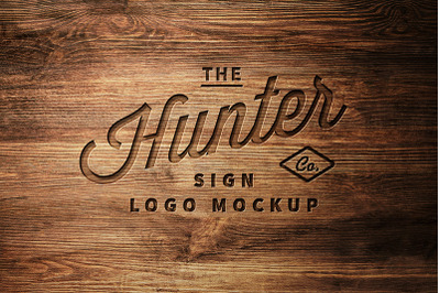Wood Carving Logo Mockup