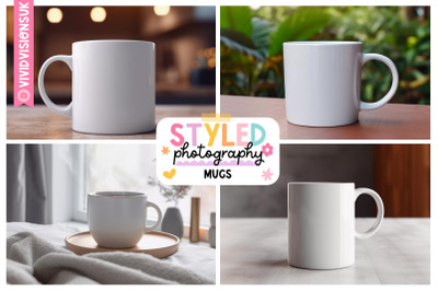 Blank White Mug Styled Stock Photography - High-Quality Mockup Images