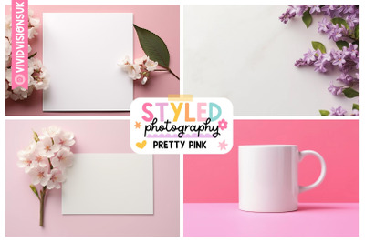 Pink and Purple Themed Styled Stock Photography - 4 Mockup Images