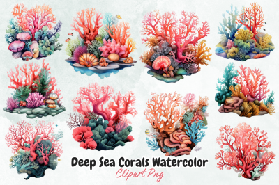 Deep Sea Corals Watercolor Sublimation