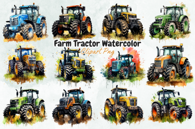 Farm Tractor Watercolor Sublimation