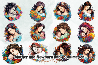 Mother and Newborn Baby Sublimation