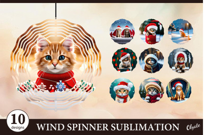 Cat Wind Spinner Bundle. Winter Wind Spinner Sublimation