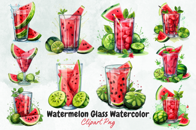 Watermelon Glass Watercolor Sublimation