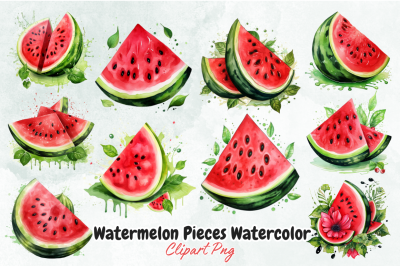 Watermelon Pieces Watercolor Sublimation