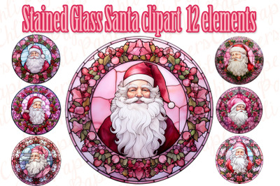 Stained Glass Santa clipart,Christmas Clipart,Santa Coasters Png,Santa