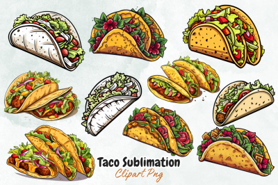 Taco Sublimation Clipart Bundle