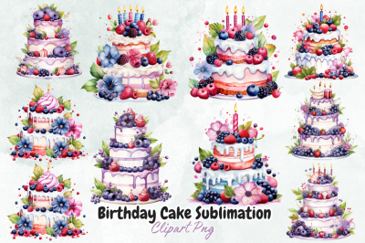 Birthday Cake Sublimation Clipart