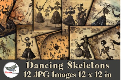 Dancing Skeletons Halloween Scrapbooking Images