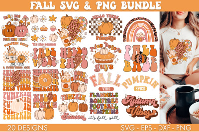 Retro Fall Thanksgiving SVG Bundle PNG Sublimation