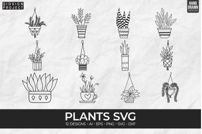 12 Plants Svg, Potted plants, House plants, Flower pot