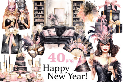 Happy New Year Clipart | Fashion Girl Clipart Collection