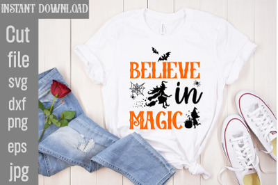 Believe in Magic SVG cut file, Halloween SVG Bundle, Retro Halloween B