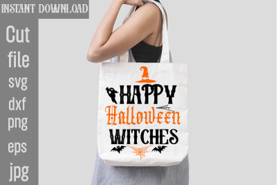 Happy Halloween Witches SVG cut file&2C; Halloween SVG Bundle&2C; Retro Hall