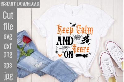 Keep Calm and Scare on SVG cut file&2C; Halloween SVG Bundle&2C; Retro Hallo