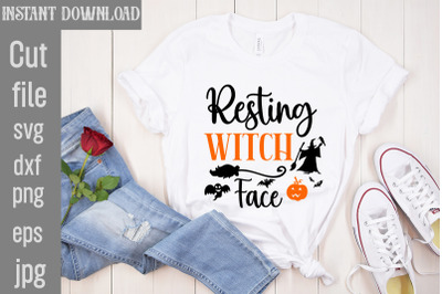 Resting Witch Face SVG cut file&2C; Halloween SVG Bundle&2C; Retro Halloween