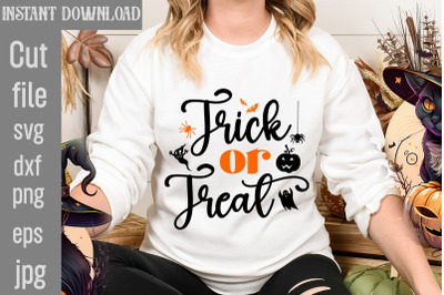 Trick or Treat SVG cut file, Halloween SVG Bundle, Retro Halloween Bun