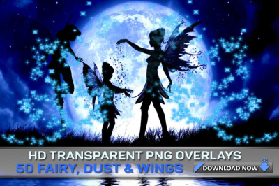 50 TRANSPARENT PNG Fairy, Magic Fairy Dust And Fairy Wings Overlays