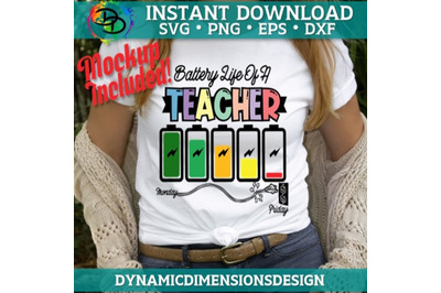 Battery Life of a Teacher, tired, digital download, teacher svg, png,