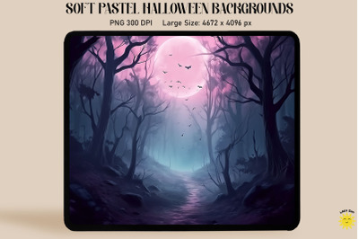 Foggy And Spooky Forest Pastel Halloween