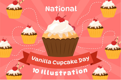 10 National Vanilla Cupcake Day Illustration