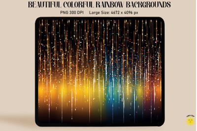 Magic Rain Of Sparkling Rainbow Lines