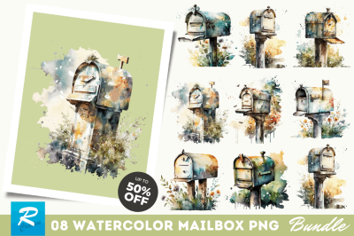 Watercolor Mailbox Clipart Bundle