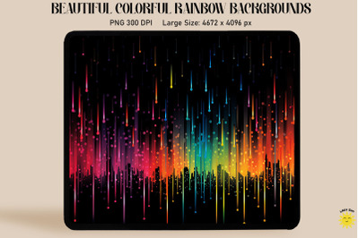 Colorful Rainbow Rain Backgrounds