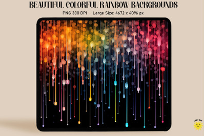 Colorful Rainbow Rain Backgrounds