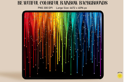 Colorful Rainbow Rain Backgrounds