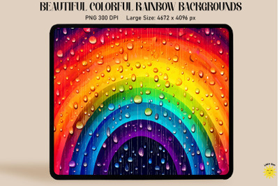 Colorful Rainbow And Drops Backgrounds