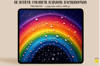 Colorful Rainbow And Drops Backgrounds