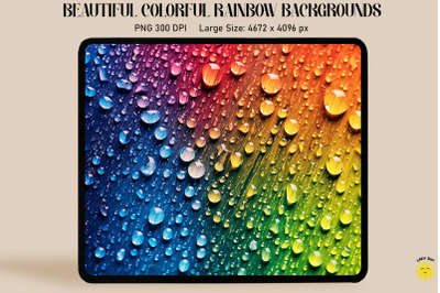 Colorful Rainbow And Drops Backgrounds