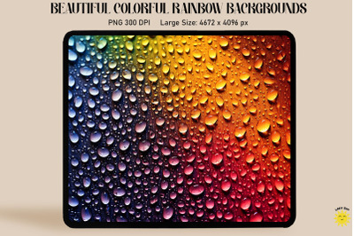 Colorful Rainbow And Drops Backgrounds